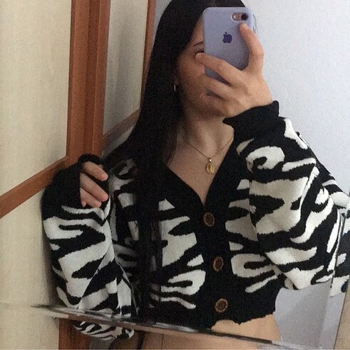 Crop hırka kazak