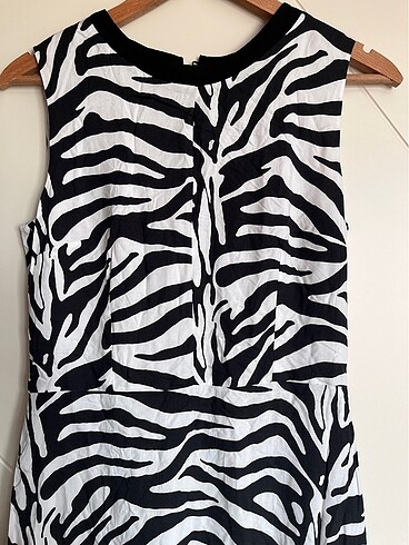 38 Beden siyah Renk Koton Zebra Elbise