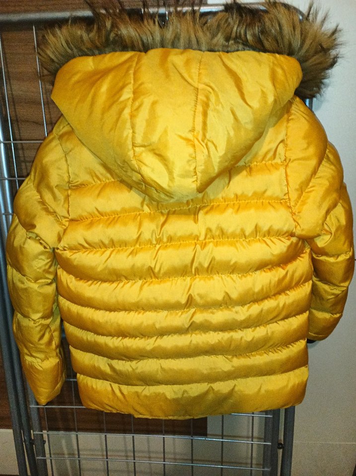 Sarı Erkek Çocuk Kürklü Mont - Görsel 2