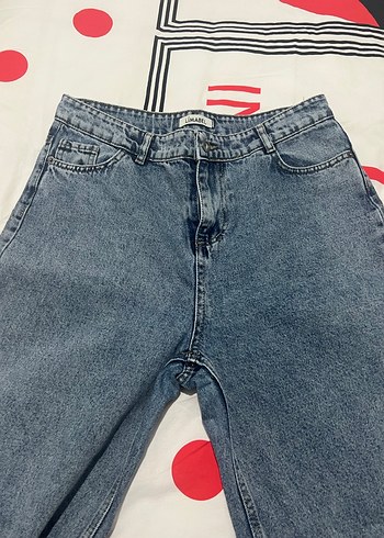 Kadın Mavi Loose Fit Denim Pantolon - Görsel 3
