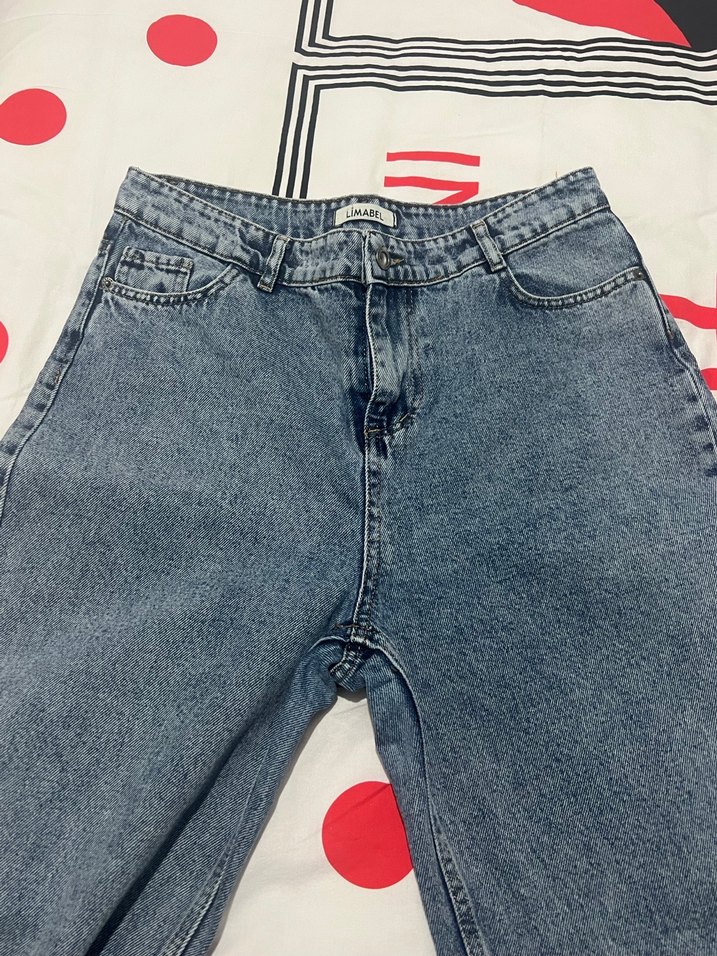Kadın Mavi Loose Fit Denim Pantolon - Görsel 3
