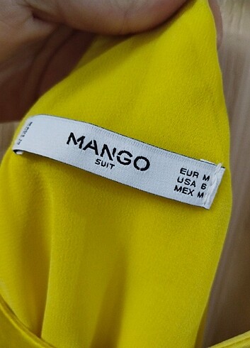 m Beden sarı Renk Mango saten elbise