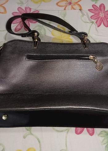 Gri Deri Kadın Çanta Fermuarlı - Görsel 2