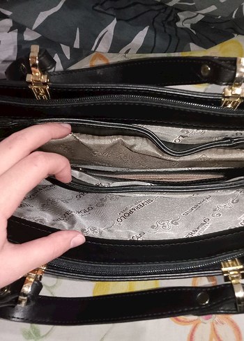 Gri Deri Kadın Çanta Fermuarlı - Görsel 4