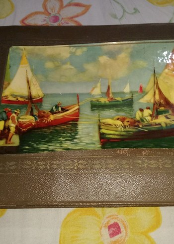 Parlak Çok Renkli Deniz Manzaralı antika fotoğraf albümü - Görsel 2