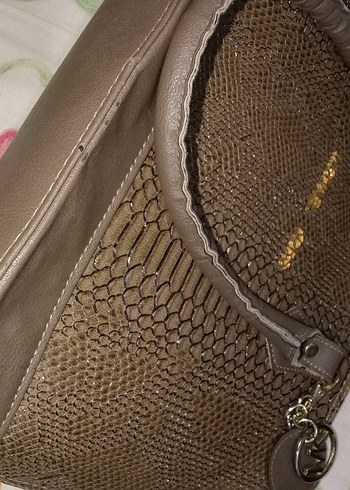 Michael Kors Kahverengi Yılan Derisi Desenli Deri Çanta - Görsel 6