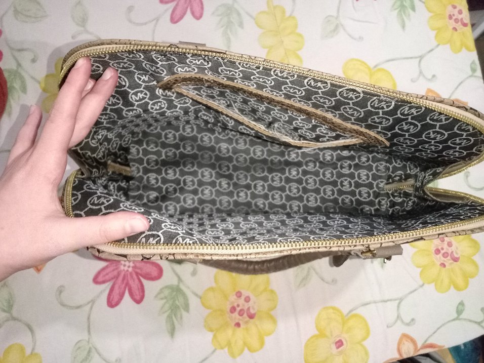 Michael Kors Kahverengi Yılan Derisi Desenli Deri Çanta - Görsel 3