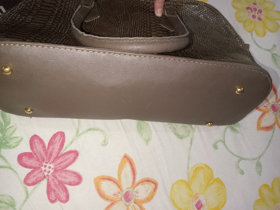 Michael Kors Kahverengi Yılan Derisi Desenli Deri Çanta - Görsel 5