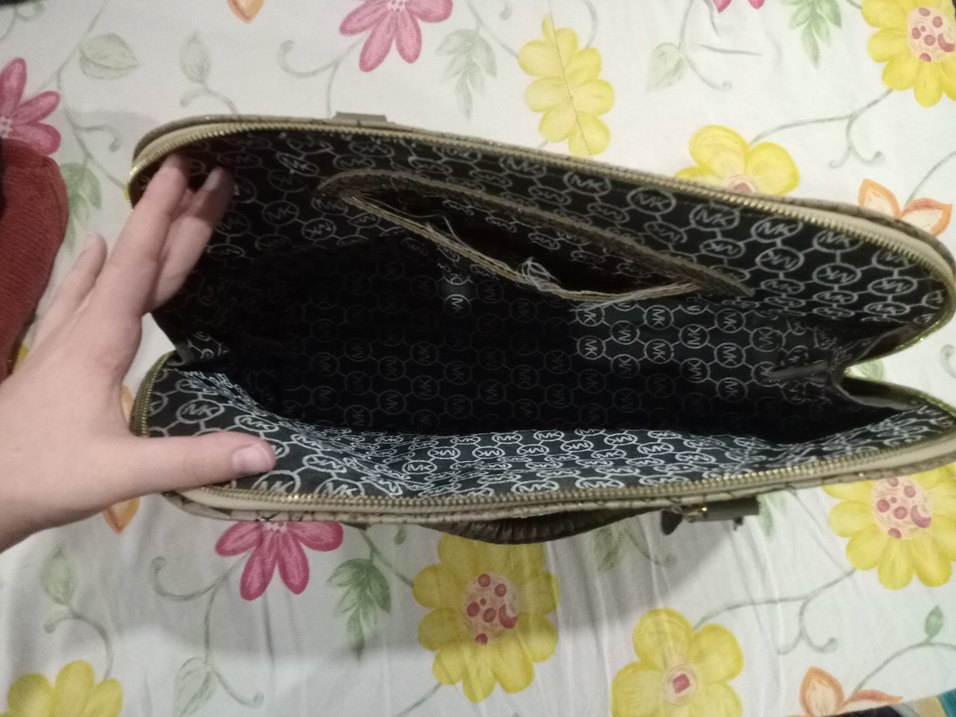 Michael Kors Kahverengi Yılan Derisi Desenli Deri Çanta - Görsel 2