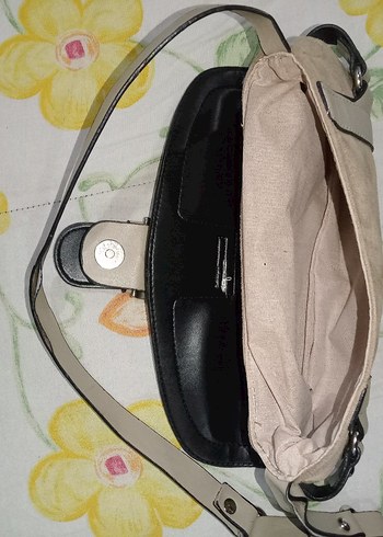 Bej Deri Tokalı Kadın Omuz Çantası - Görsel 2