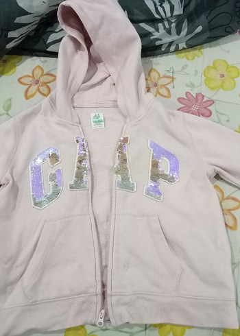 Kız Çocuk Pembe Kapüşonlu Fermuarlı Sweatshirt kids xs orijinal - Görsel 2