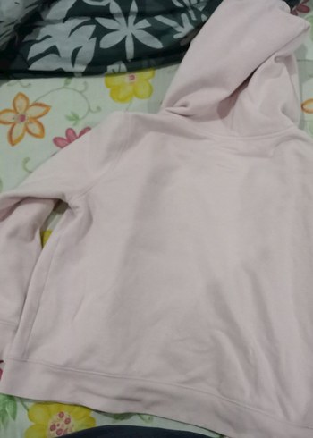 Kız Çocuk Pembe Kapüşonlu Fermuarlı Sweatshirt kids xs orijinal - Görsel 4