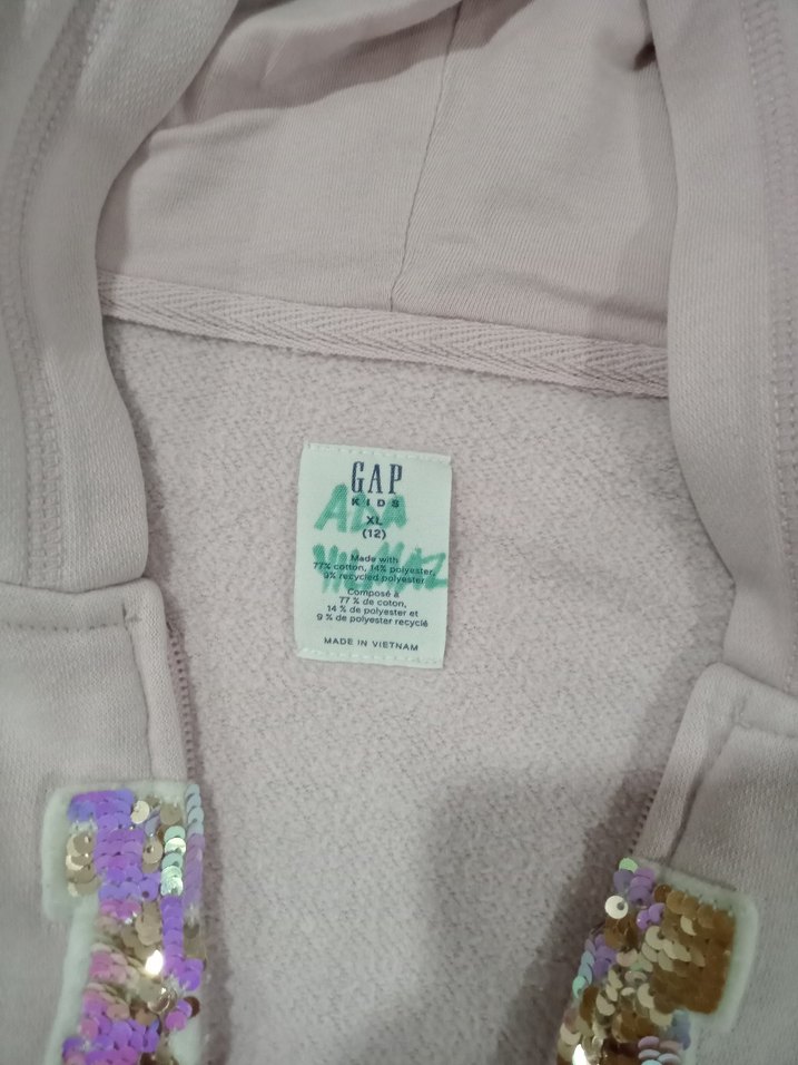 Kız Çocuk Pembe Kapüşonlu Fermuarlı Sweatshirt kids xs orijinal - Görsel 3