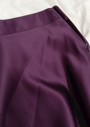 Zara Mor Midi Saten Salaş Etek