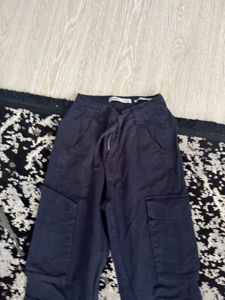 Lacivert Bol Kesim Midi Kot Pantolon - Görsel 3