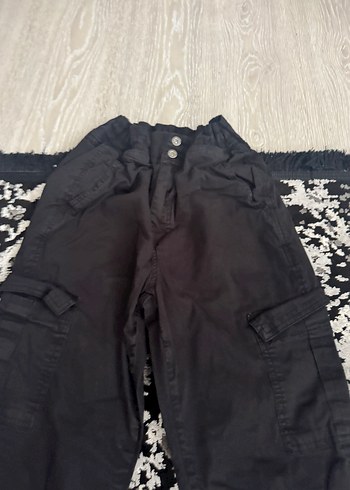 Kemerli Siyah Pamuk Kadın Pantolon - Görsel 2