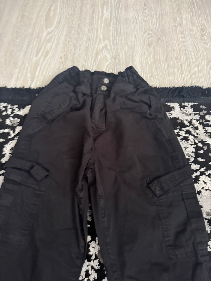 Kemerli Siyah Pamuk Kadın Pantolon - Görsel 2