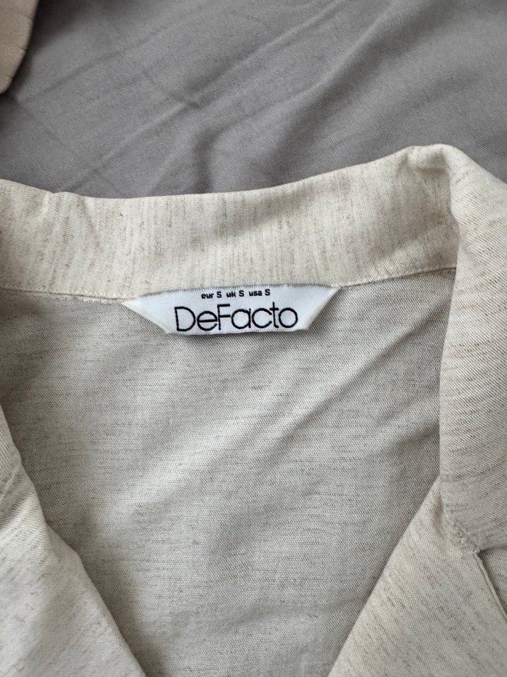 Bej Keten Düğmeli Kolsuz Kadın Yelek - Görsel 2