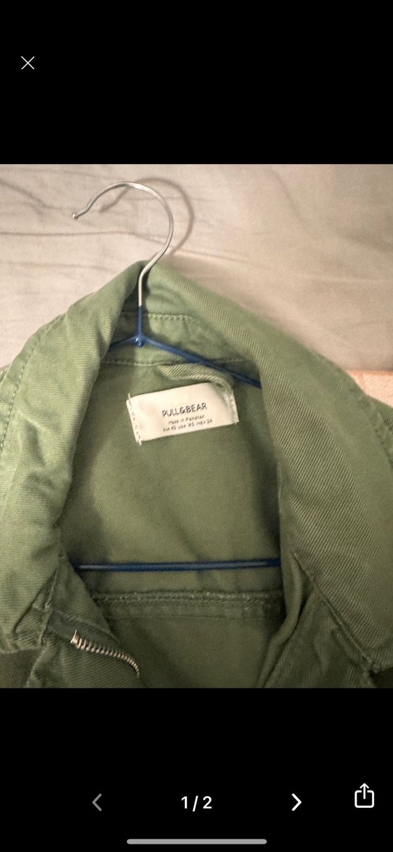 Kadın Haki Midi Ceket Fermuarlı Rahat Kesim - Görsel 2