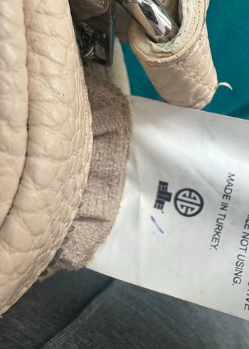 Beden ten rengi Renk Beyaz Deri Bel Detaylı Kadın Çapraz Çanta