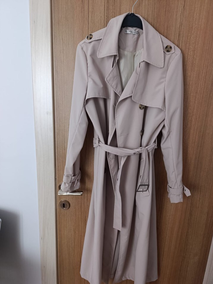 Bej Uzun Kadın Trençkot - Görsel 2