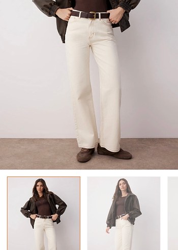 Bej Kadın Regular Fit Pantolon - Görsel 3