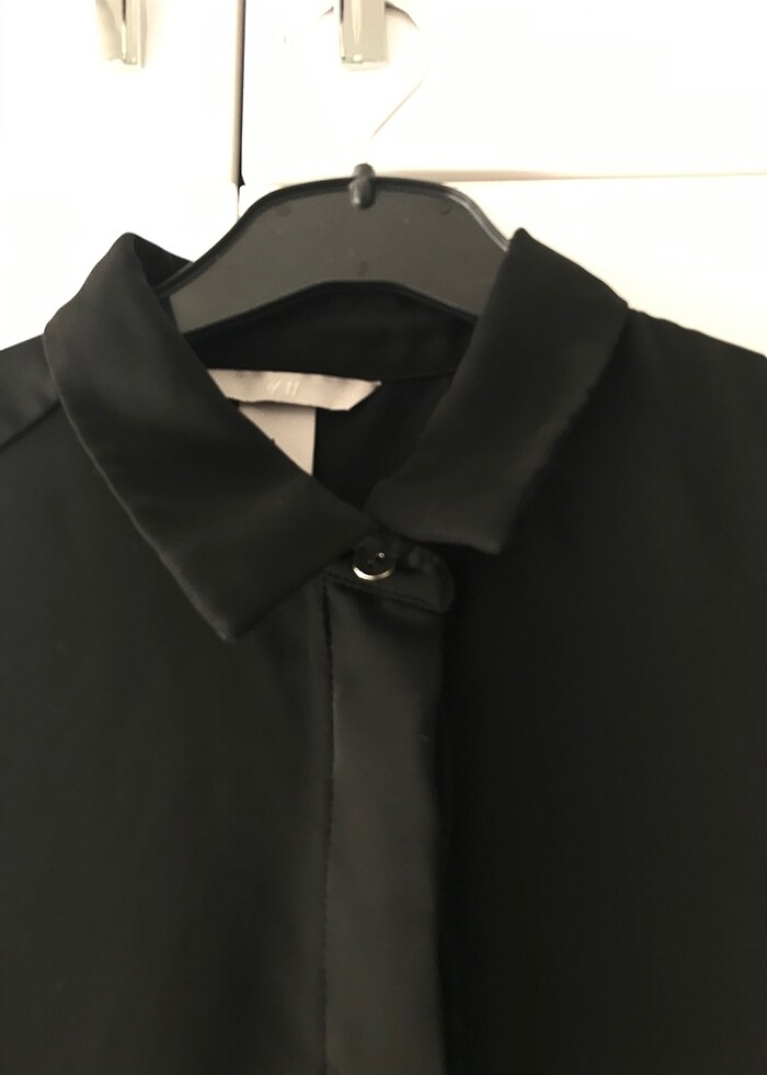 Siyah gömlek hm - Görsel 4