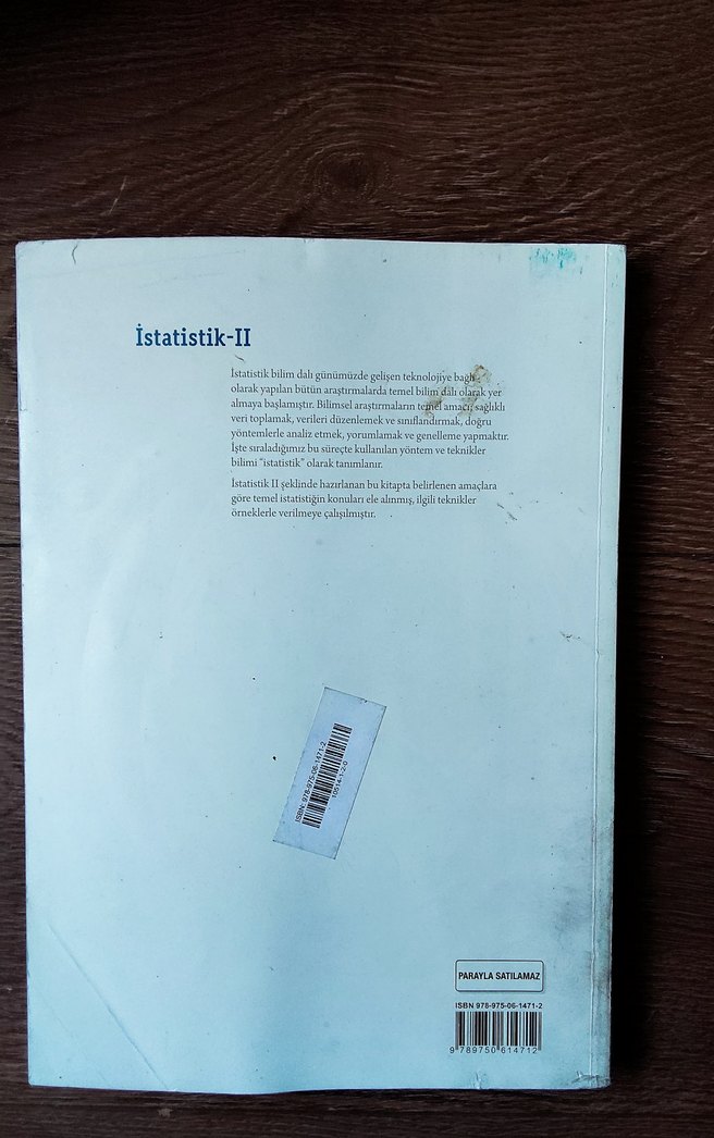 İstatistik-II Ders Kitabı - Görsel 2