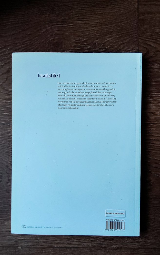 İstatistik-I Üniversite Kitabı - Görsel 2
