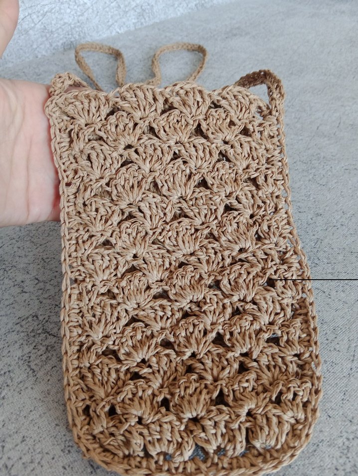 Bej Örgü Kadın Çapraz Çanta - Görsel 2