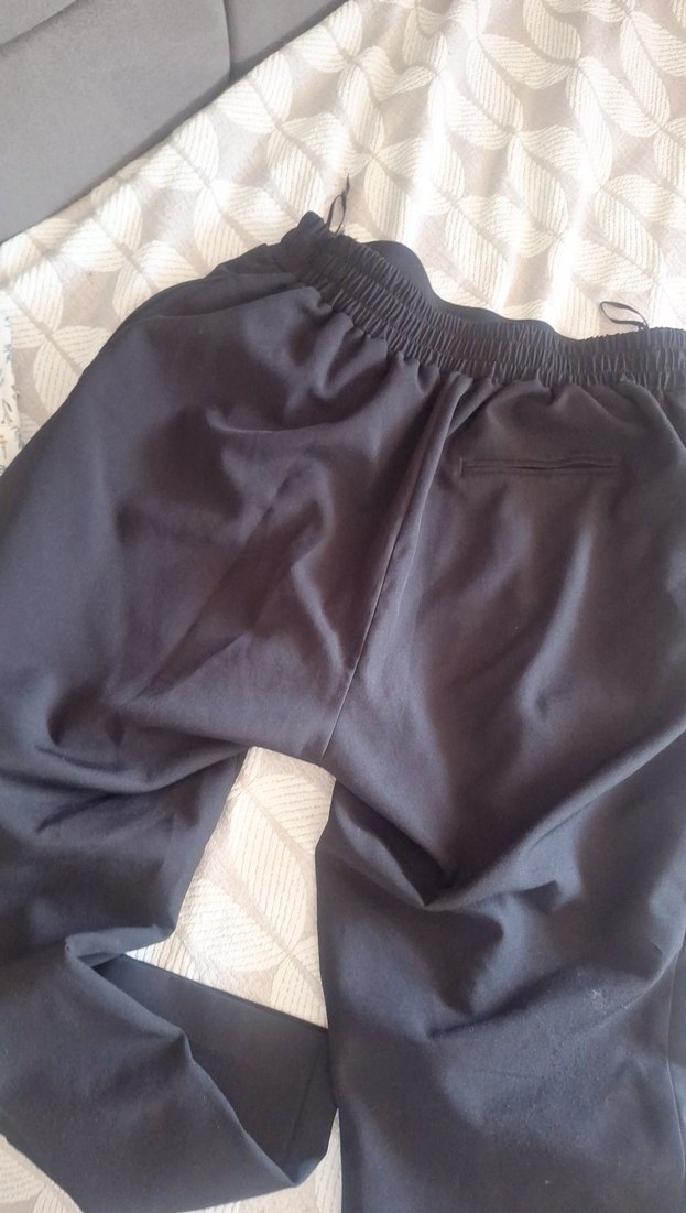 Gri Bol Kesim Kadın Kumaş Pantolon - Görsel 3