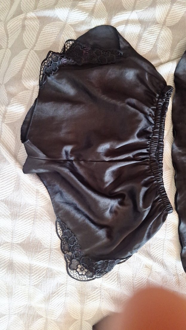 Siyah Askılı Mini Kadın gecelik sortlu takim - Görsel 2