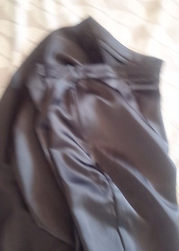 Siyah Midi Saten Salaş Etek - Görsel 2