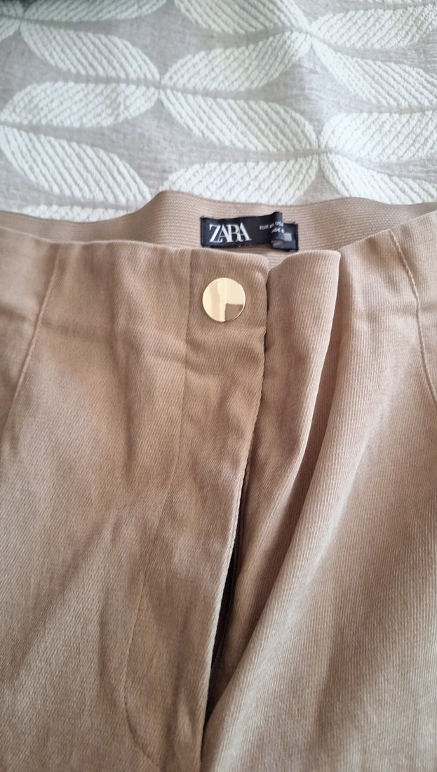 Bej Midi Keten Kadın Pantolon - Görsel 2