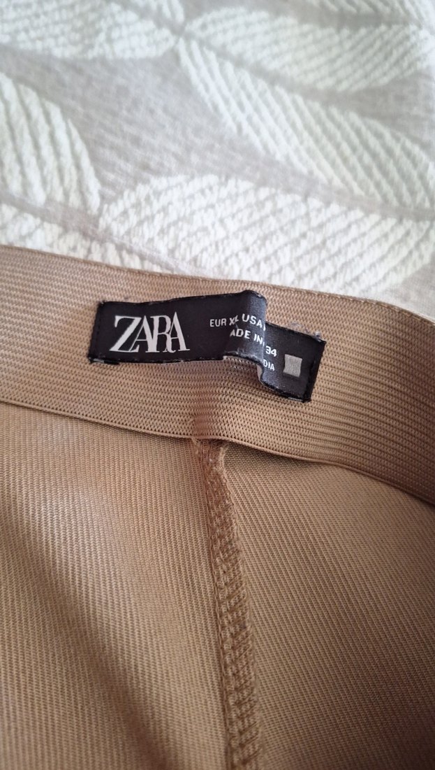 Bej Midi Keten Kadın Pantolon - Görsel 3