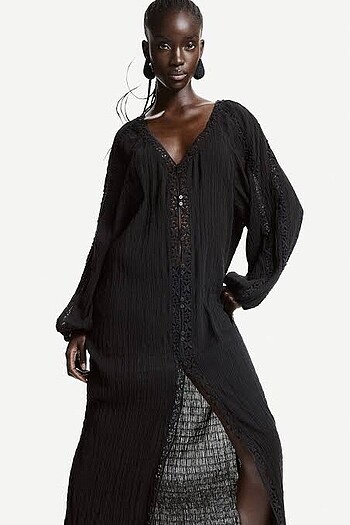 l Beden siyah Renk H&M Elbise