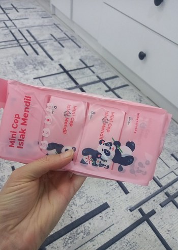 Mini Cep Islak Mendil Paketi - Pembe - Görsel 3