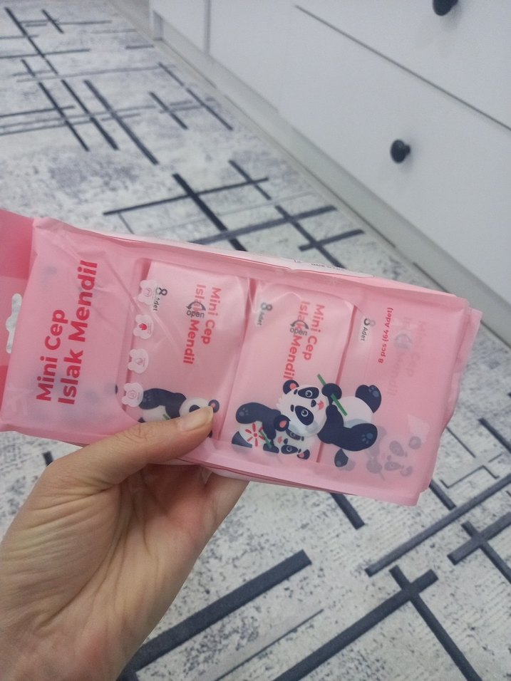 Mini Cep Islak Mendil Paketi - Pembe - Görsel 3