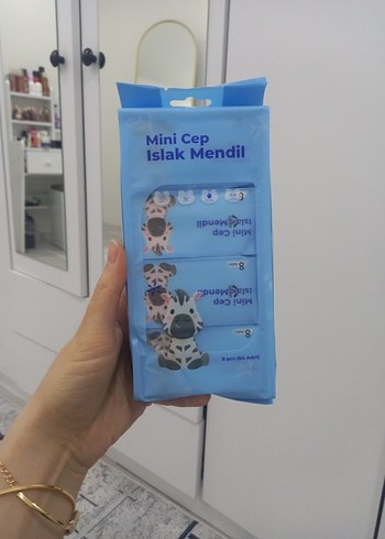 Mini Cep Islak Mendil - Mavi Pastel - Görsel 3