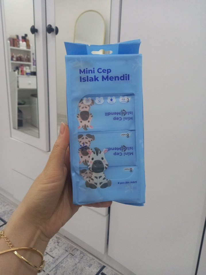 Mini Cep Islak Mendil - Mavi Pastel - Görsel 3