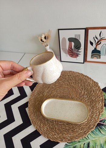 Beyaz Seramik Fincan ve Tabak Seti - Görsel 8