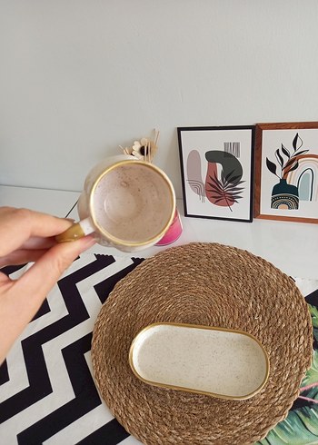 Beyaz Seramik Fincan ve Tabak Seti - Görsel 5