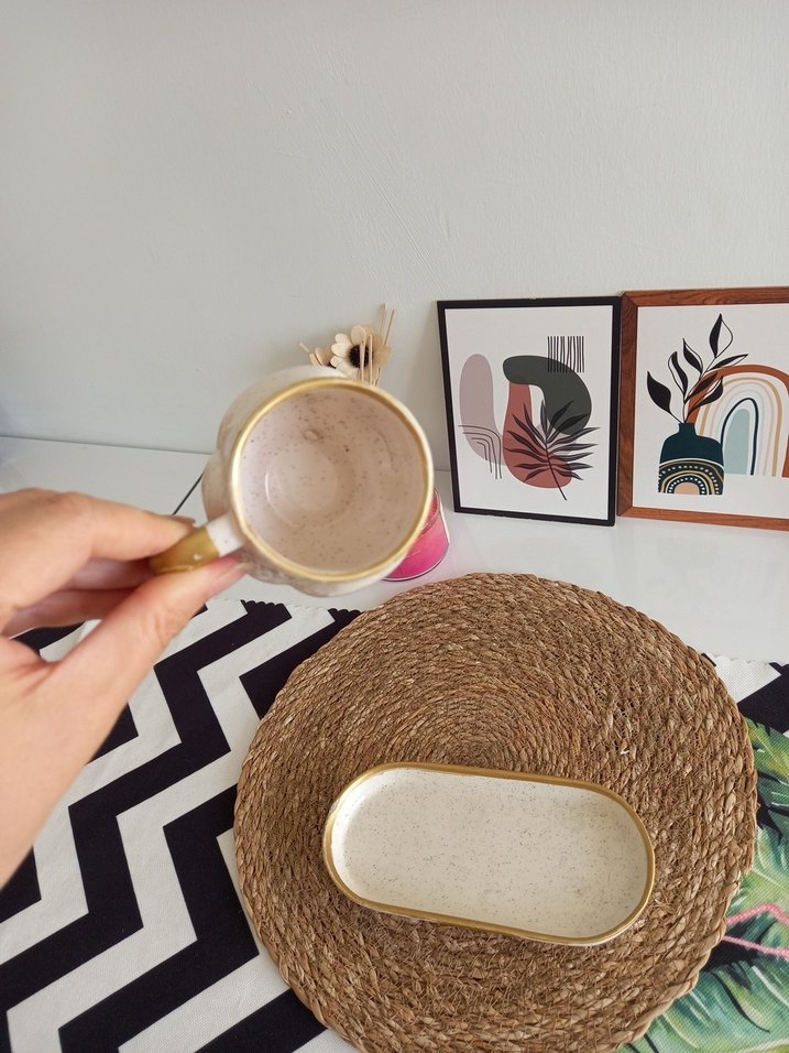 Beyaz Seramik Fincan ve Tabak Seti - Görsel 5