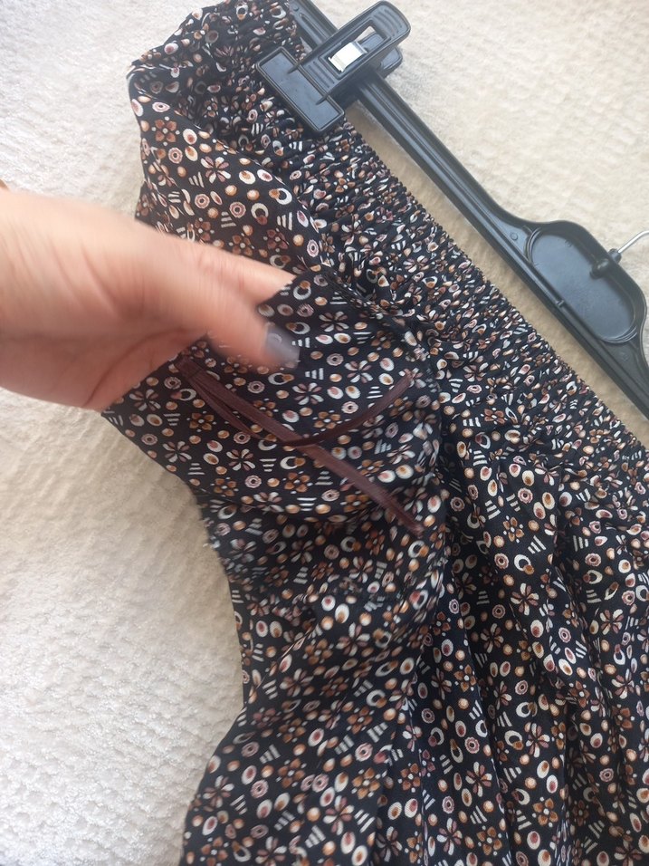 Düğmeli Bohem Midi Hamile Eteği - Görsel 4