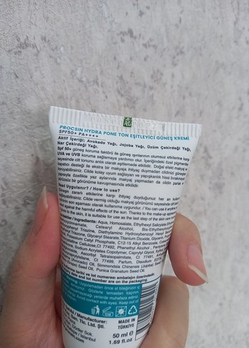 Procsin Hydra Pone Tone Up SPF 50 Güneş Kremi - Görsel 3