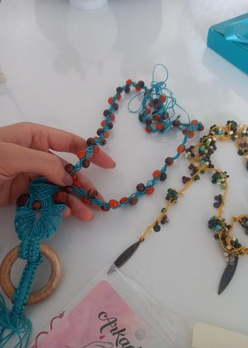 Bohem Etnik Boncuklu Çocuk Takısı Turkuaz - Görsel 3