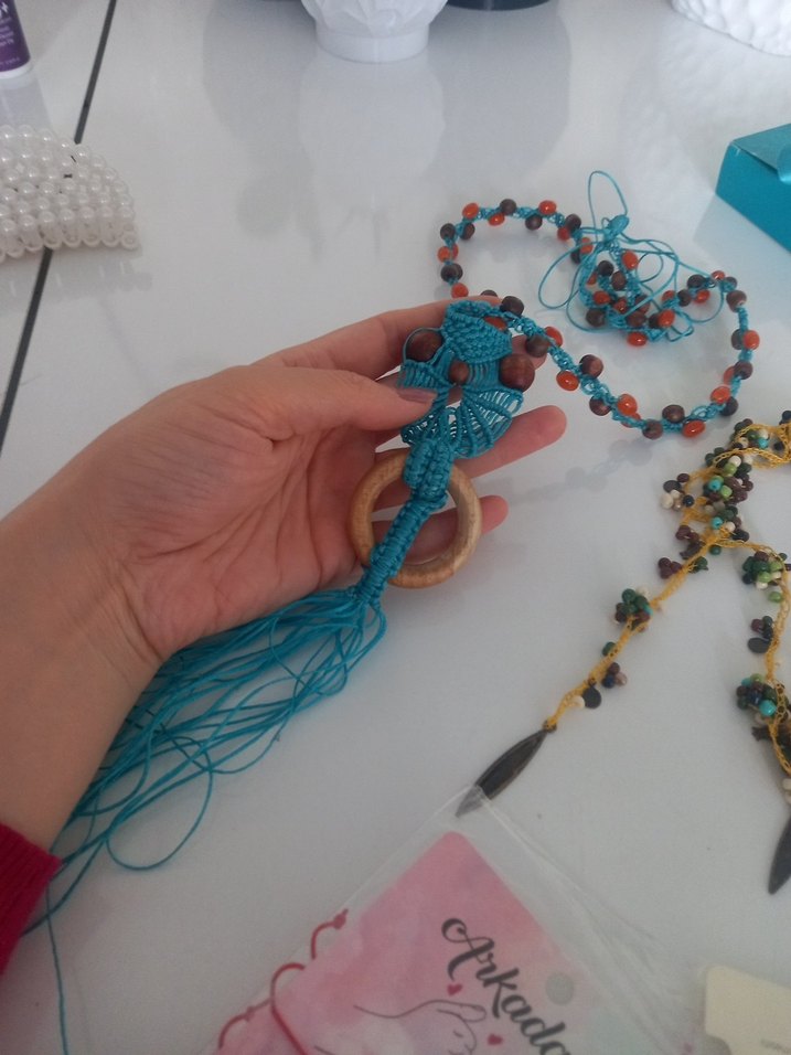 Bohem Etnik Boncuklu Çocuk Takısı Turkuaz - Görsel 4