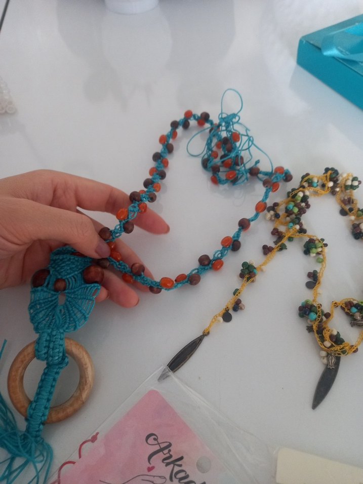 Bohem Etnik Boncuklu Çocuk Takısı Turkuaz - Görsel 3