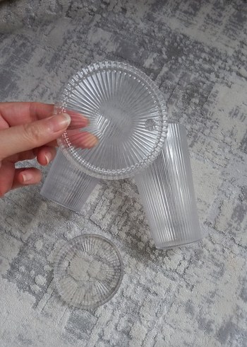 Gri Renkli Çizgili 2'li Bardak Seti - Görsel 5