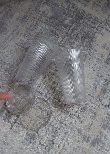 Gri Renkli Çizgili 2'li Bardak Seti - Görsel 6